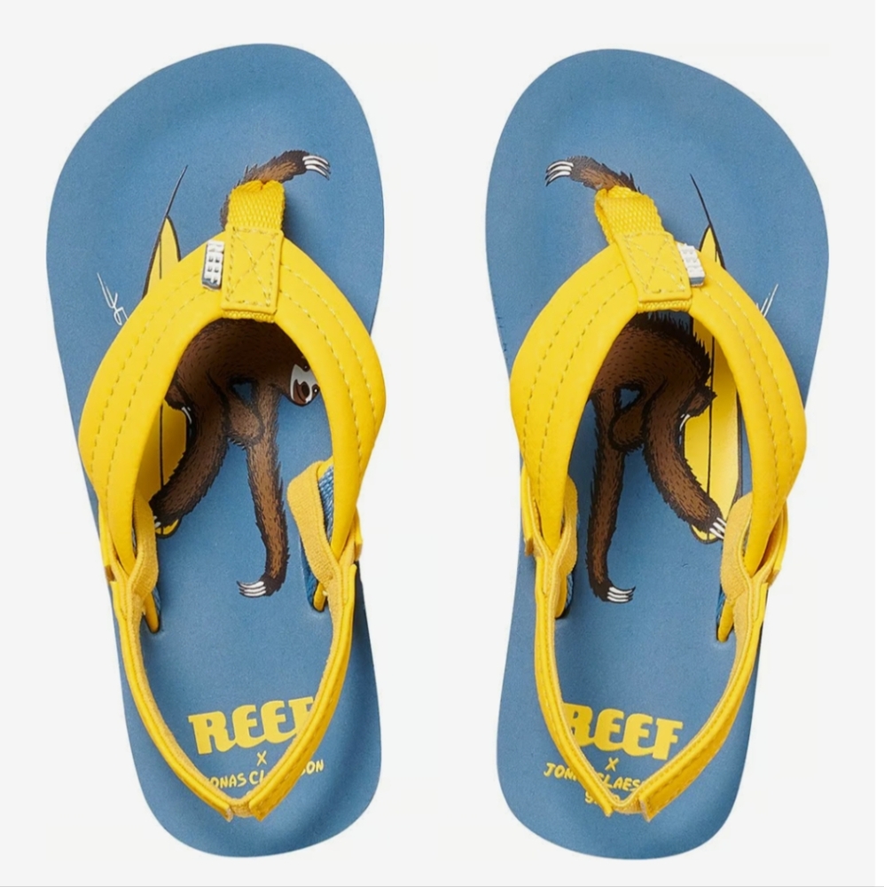 Reef Kids Flip Flops - Yellow and Blue